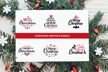 Christmas Graphics Bundle ,Typography Design