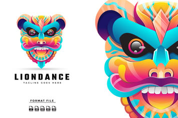 Lion Dance Logo Tempalte