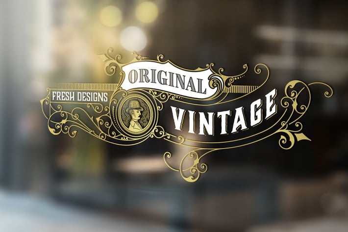 Vintage Logo with Floral Elements