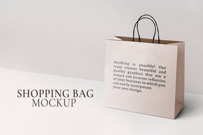 Paper shopping bag mockup