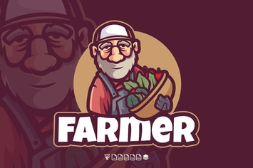 FARMER LOGO MASCOT CHARACTER