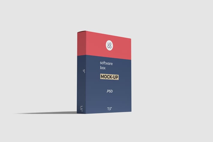 Software Box Mockup Side Angle View
