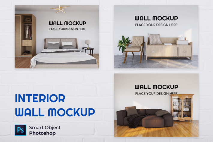 Interior Living Room Wall Mockup