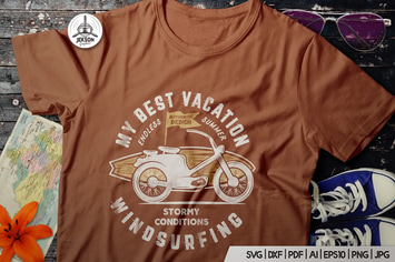 Surfing Retro Graphics Prints TShirt, Summer Label