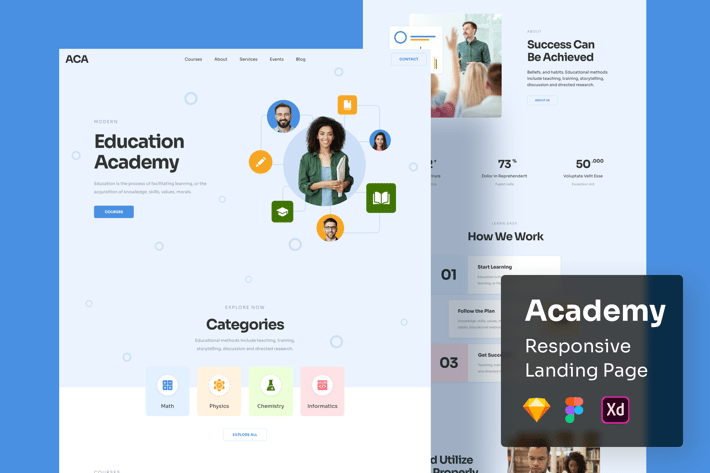 Academy Responsive Landing Page