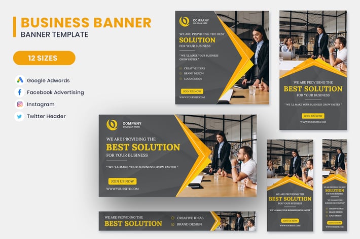Business Solution Google Adwords Banner Template