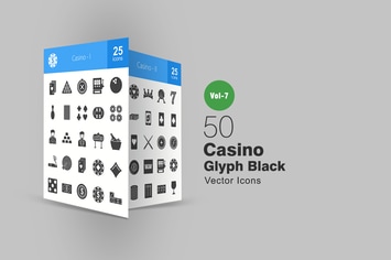 50 Casino Glyph Icons