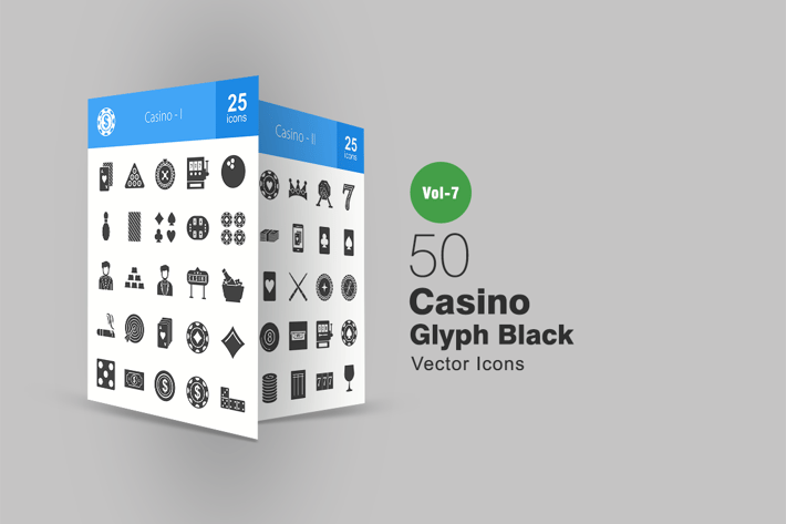 50 Casino Glyph Icons