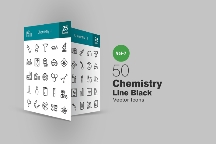 50 Chemistry Line Icons