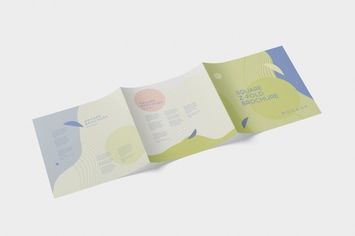 Square Z-Fold Brochure Mockup Set
