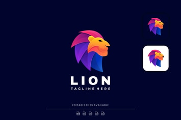 Lion Gradient Colorful Logo