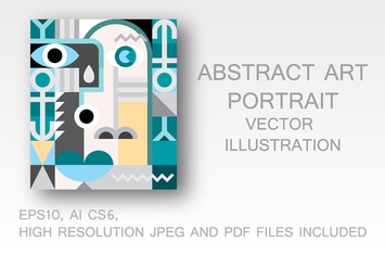 Abstract Art Portrait vector illustration