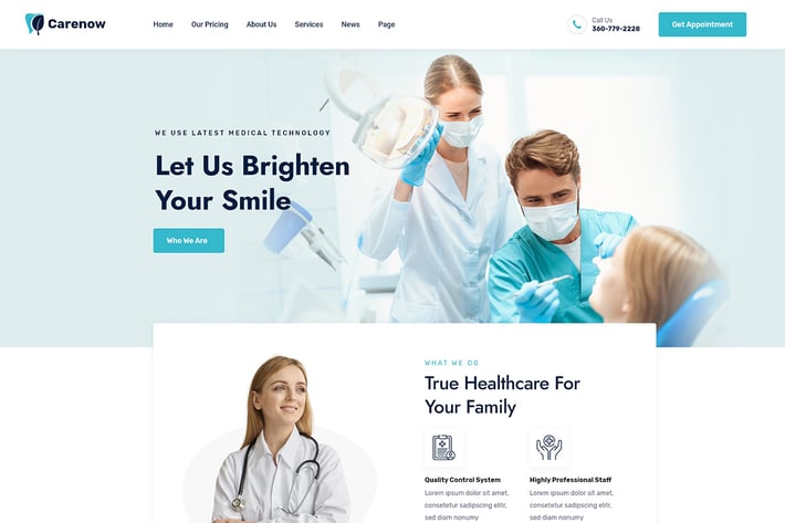 Carenow – Medical & Dentis XD Template