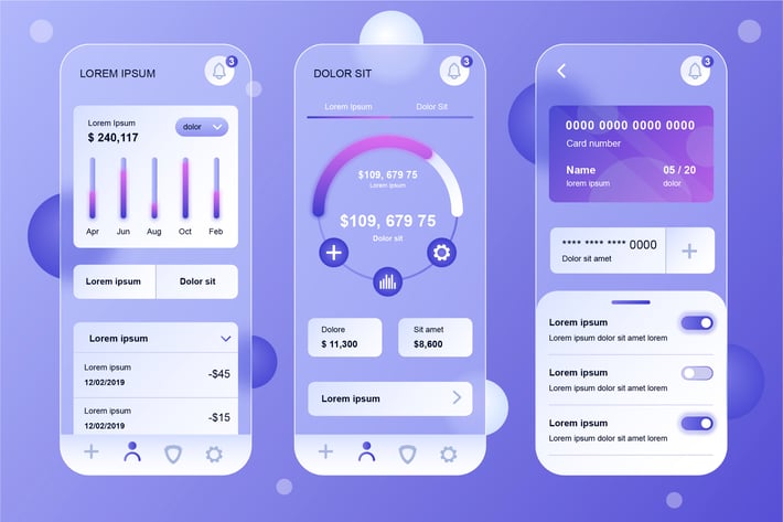Finance Glassmorphic Mobile App UI Kit