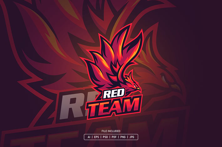 Red bird awesome esport logo