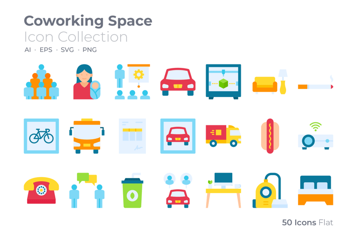 Coworking Space Color Icon