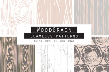 Woodgrain Seamless Vector Patterns