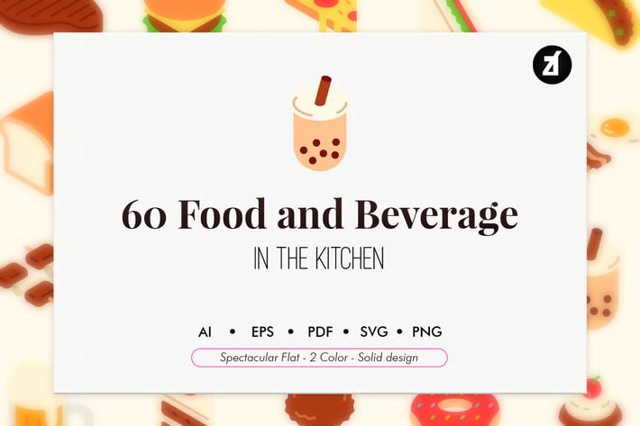 60 Food and beverage elements pack
