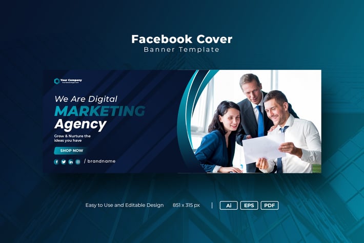 Digital Marketing Facebook Cover Banner Template