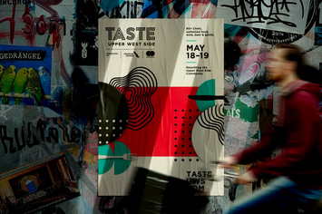 Urban Glued Poster Mockup 