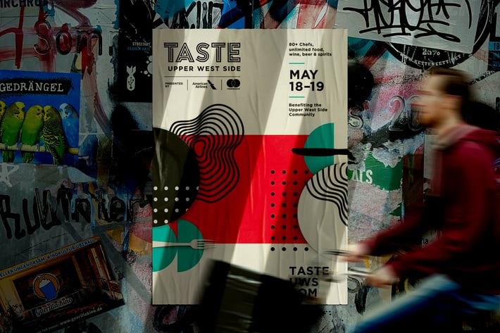 Urban Glued Poster Mockup 