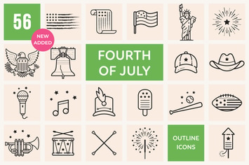 4th of July Icons
