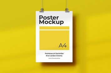Hanging Paper Poster Mockup