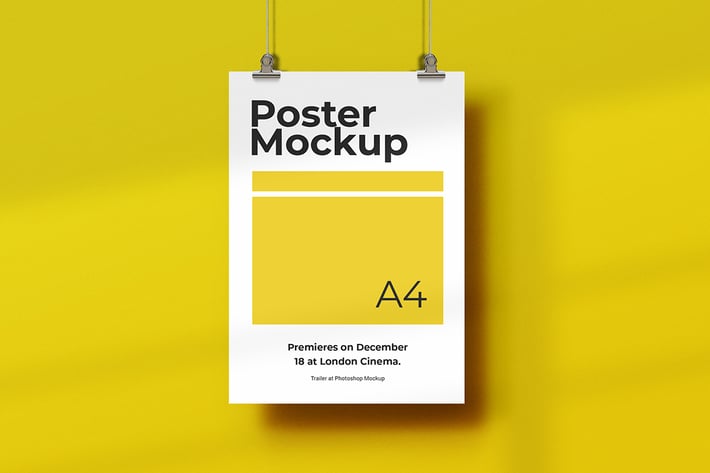Hanging Paper Poster Mockup