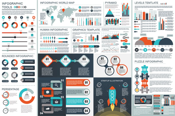 Flat Business Infographic Elements