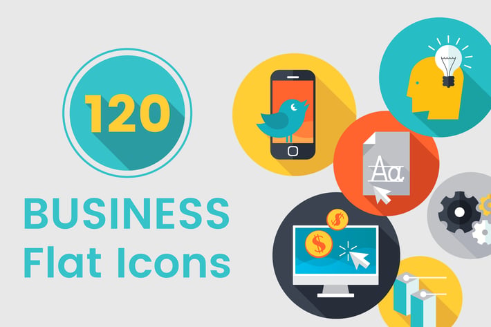 120 Business Flat Icons
