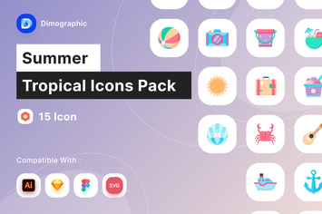 Summer Tropical Icon Pack