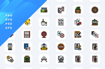 Gambling And Betting Services Icons