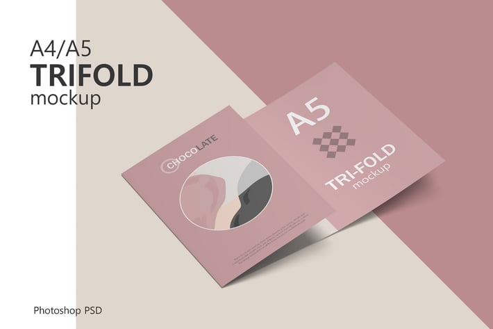 A4 / A5 Trifold Brochure Mockup