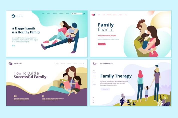 Set of Medical Web Page Design Templates