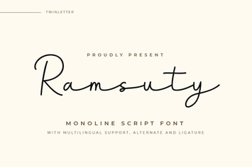 Ramsuty - Script Monoline Font