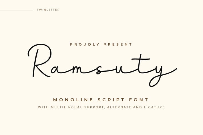 Ramsuty - Script Monoline Font