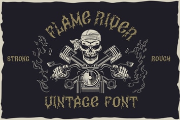 Flame rider - vintage font