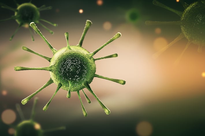 virus molecule close-up