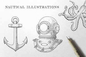 Vintage Nautical - Ink Illustrations