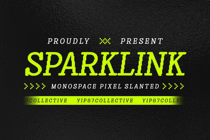 Sparklink - Modern Pixel Game Italic Slab Serif