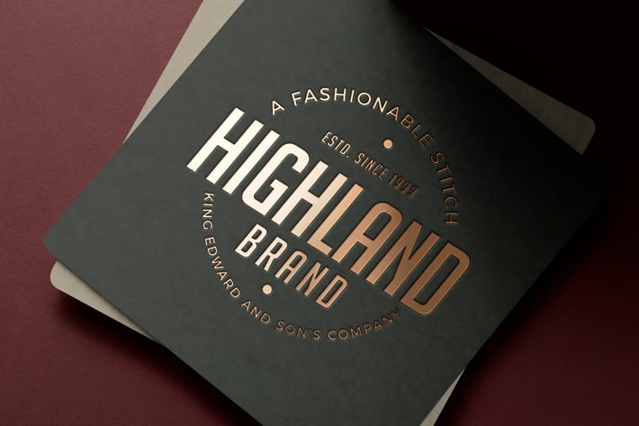 Gold Foil Debossed Card Logo Mockup