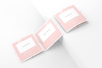 Square Trifold Brochure Mockups