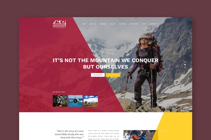 Maxigen - Hiking & Outdoors PSD Template
