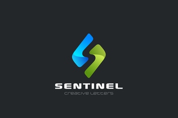 Logo Letter S Rhombus square shape Negative space