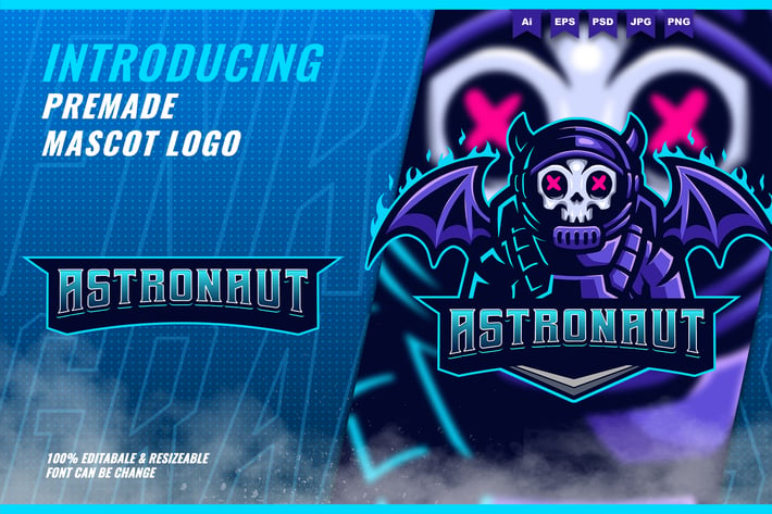 Astronout Skull - Mascot Esport Logo Template