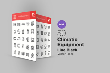 50 Climatic Equipment Line Icons