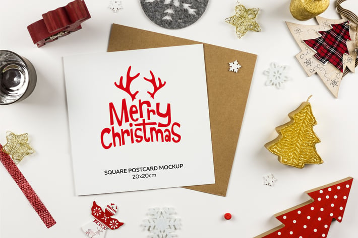 Square Postcard for Christmas