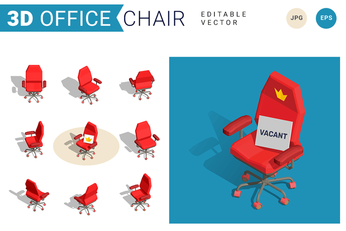 3d office chair