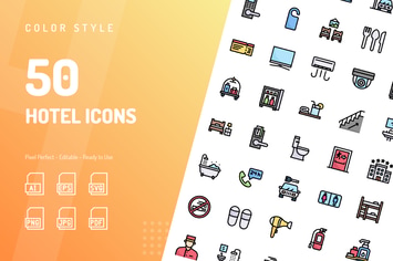 Hotel Color Icons 