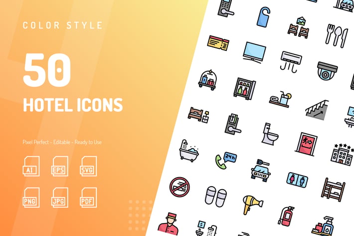 Hotel Color Icons 